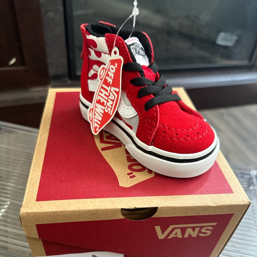 New high top fire design baby Vans